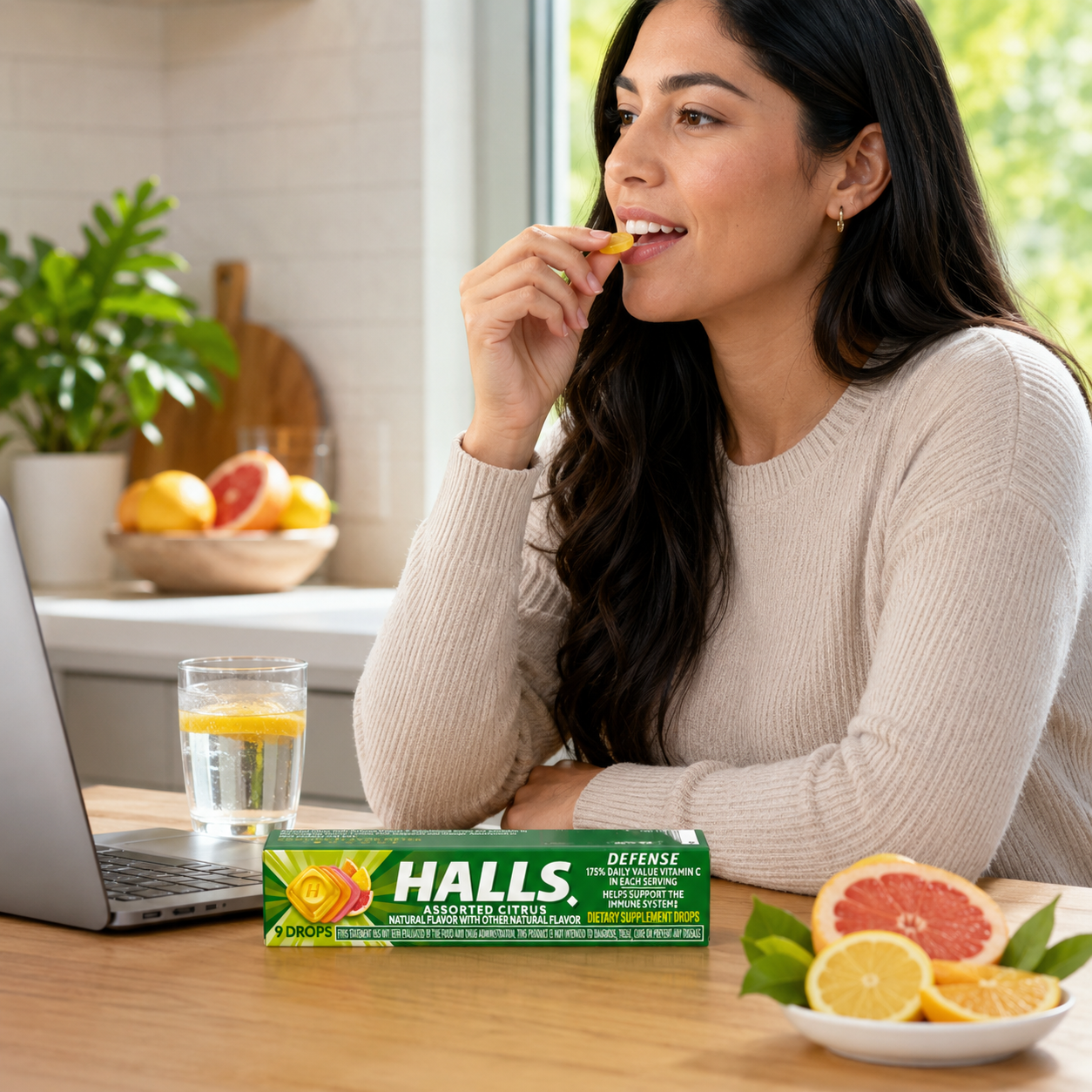 Halls Defense Assorted Citrus Vitamin C Drops 20 Sticks