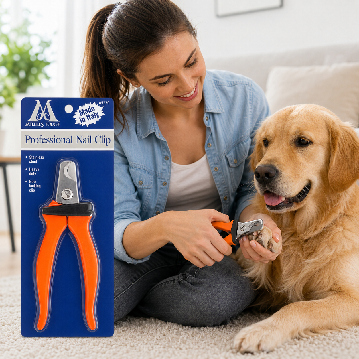 Millers Forge Nail Clipper W/Orange Handle