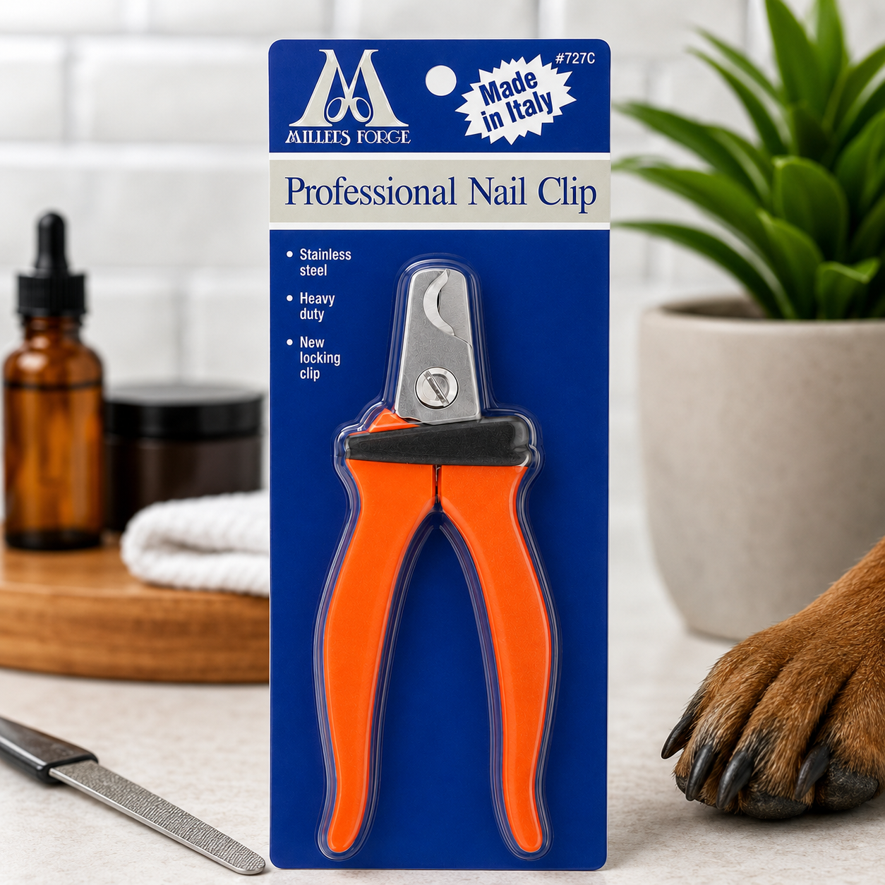 Millers Forge Nail Clipper W/Orange Handle