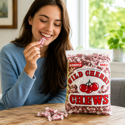 Albert's Fruit Chews Wild Cherry Flavor 240 Candies
