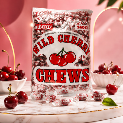 Albert's Fruit Chews Wild Cherry Flavor 240 Candies