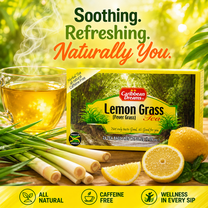 Caribbean Dreams Lemon Grass Tea Fever Grass 24 tea bags