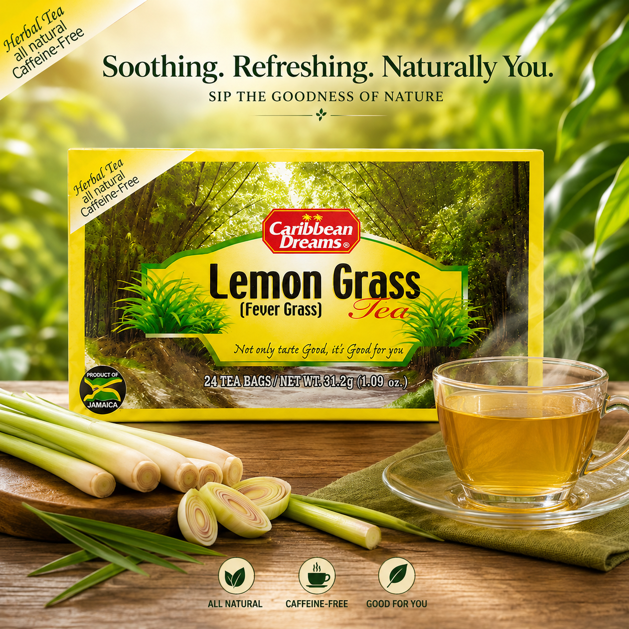 Caribbean Dreams Lemon Grass Tea Fever Grass 24 tea bags