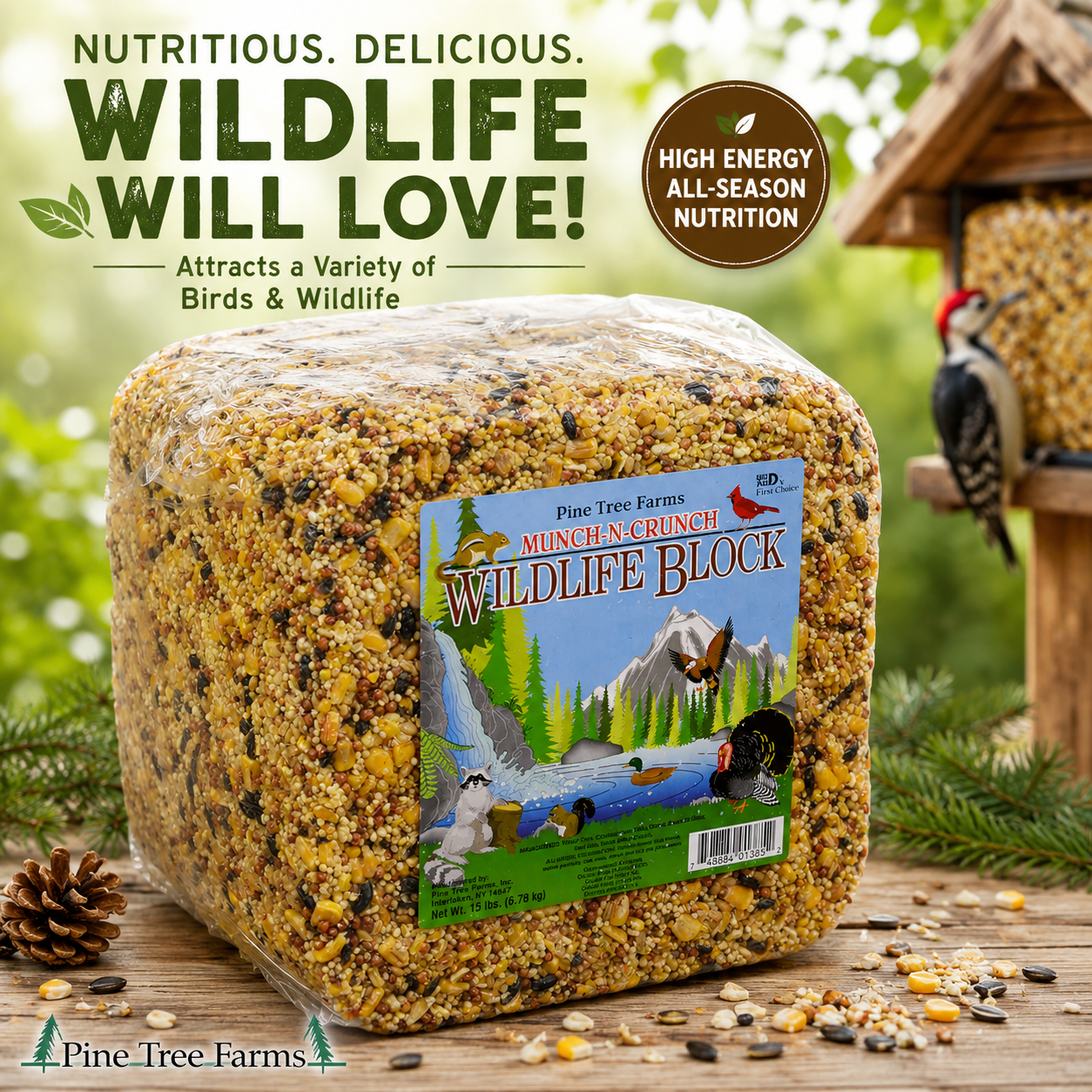 Pine Tree Farms 1385 Wildlife Block Multicolored 15 Pounds