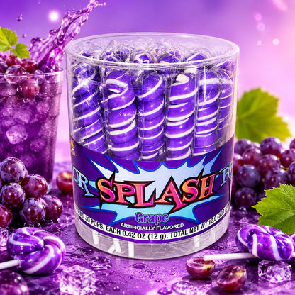 COLORSPLASH LOLLIPOPS Jar 30 Pops Purple Grape 12.69 oz