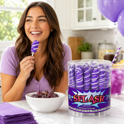 COLORSPLASH LOLLIPOPS Jar 30 Pops Purple Grape 12.69 oz