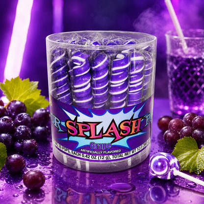 COLORSPLASH LOLLIPOPS Jar 30 Pops Purple Grape 12.69 oz