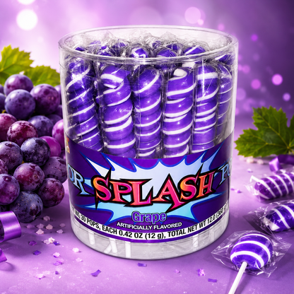 COLORSPLASH LOLLIPOPS Jar 30 Pops Purple Grape 12.69 oz