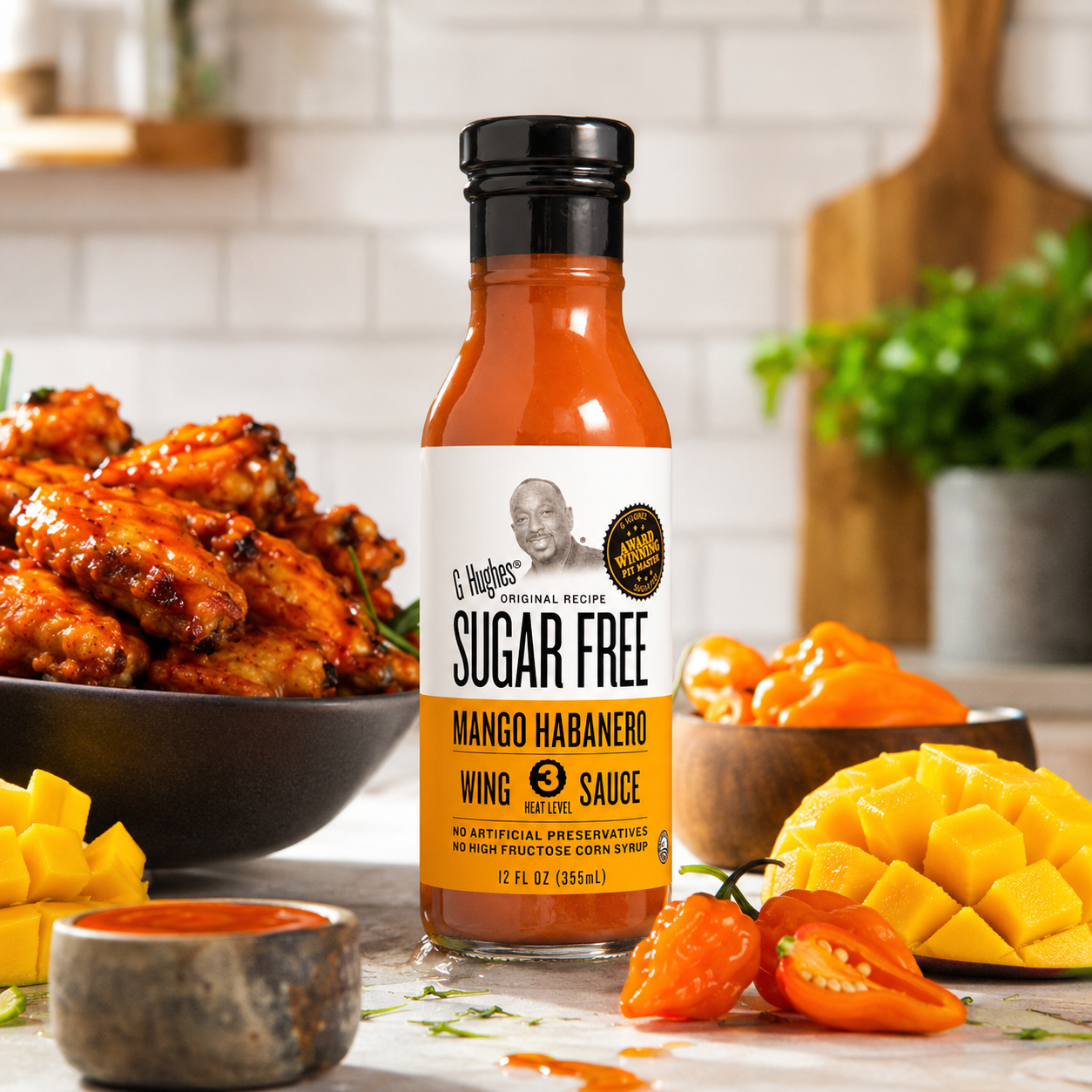 G Hughes Mango Habanero Wing Sauce Hot Sauce Sauces Habanero 12 Oz