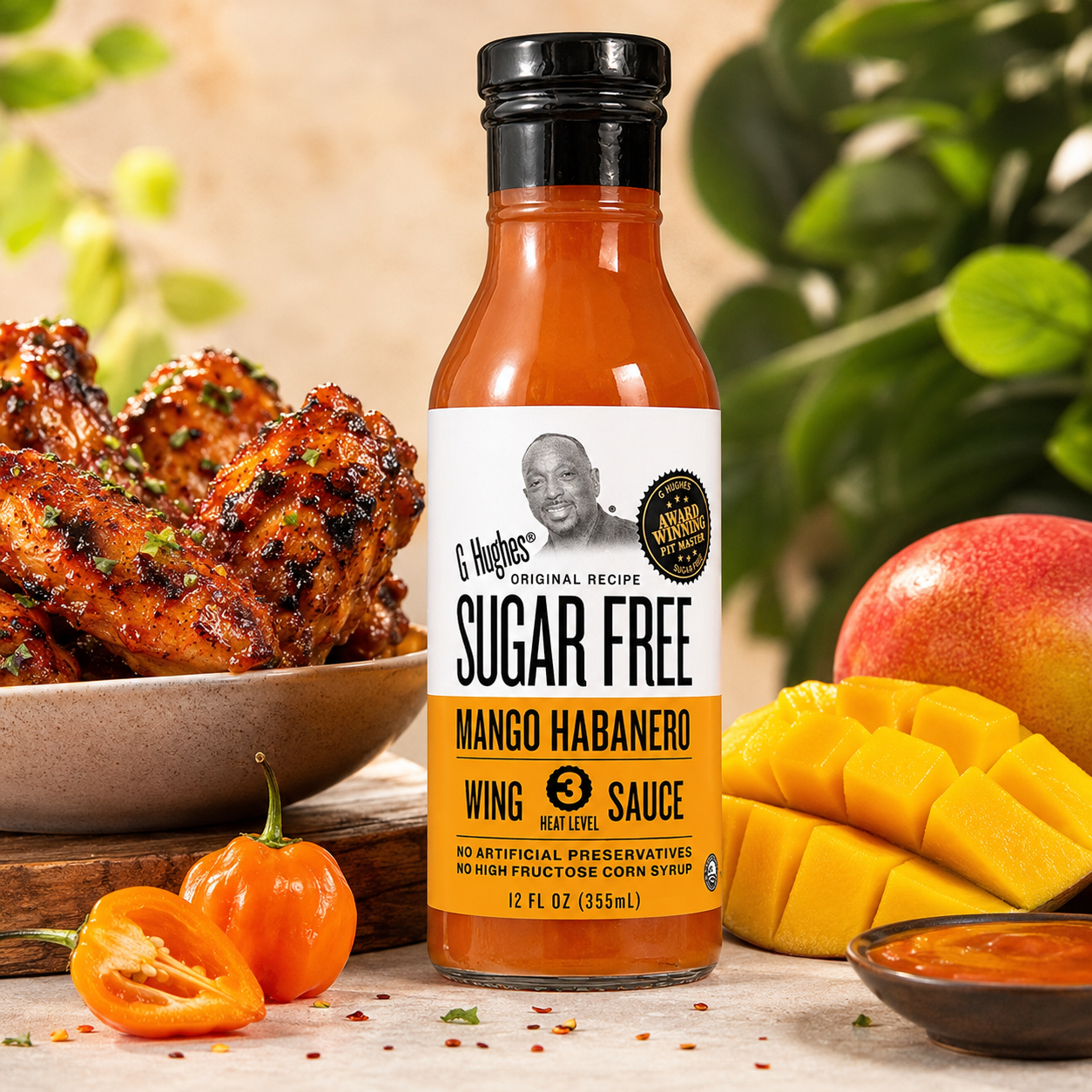 G Hughes Mango Habanero Wing Sauce Hot Sauce Sauces Habanero 12 Oz