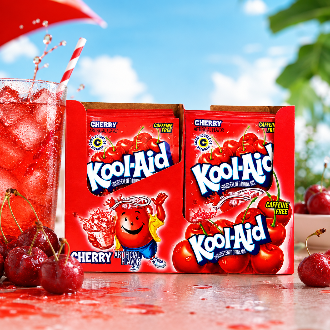 Kool-Aid Cherry Packets Count 48 0.13 oz Grocery /