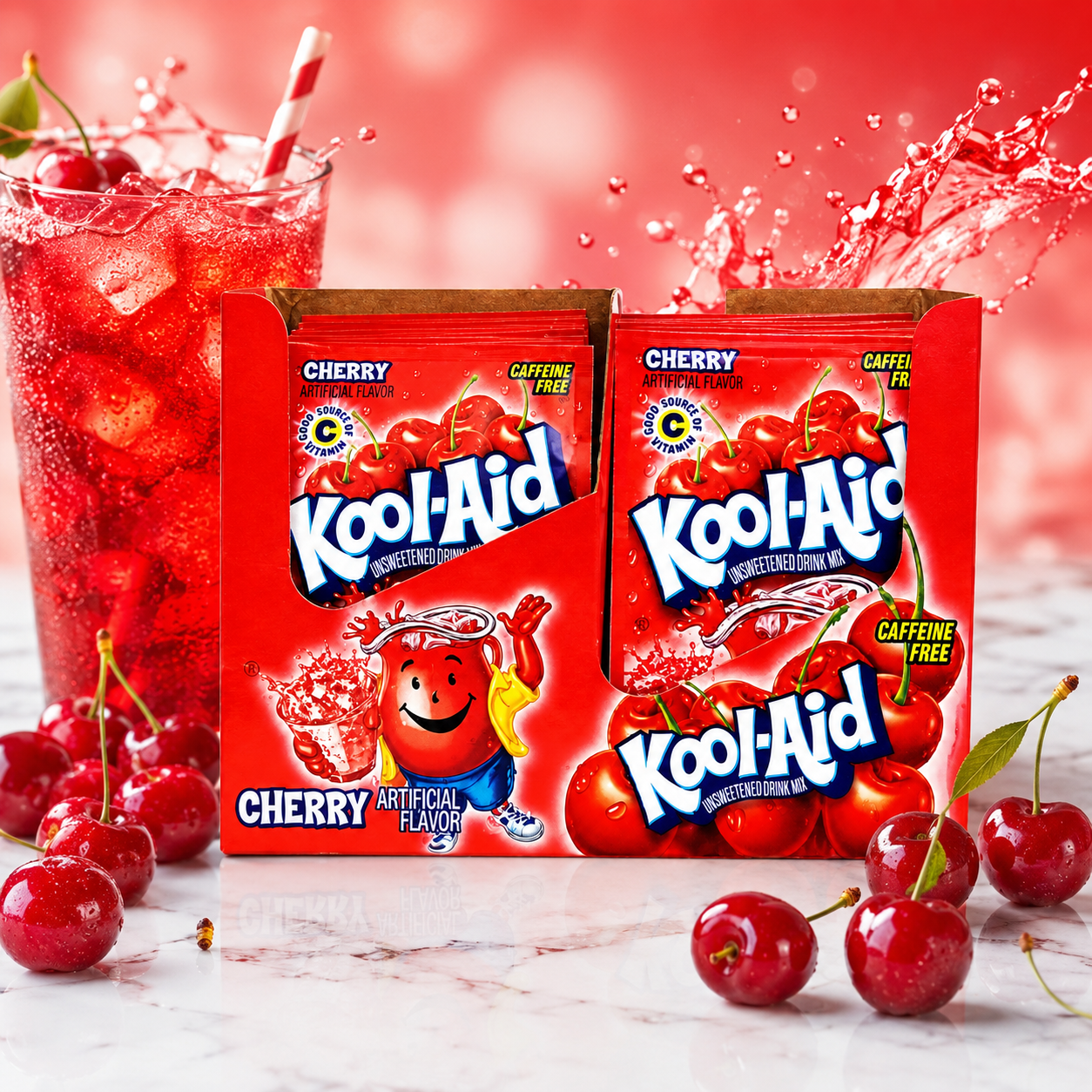 Kool-Aid Cherry Packets Count 48 0.13 oz Grocery /