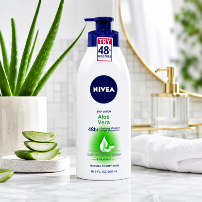NIVEA Lotion Aloe Vera 48 Hour Pump 16.9 Ounce
