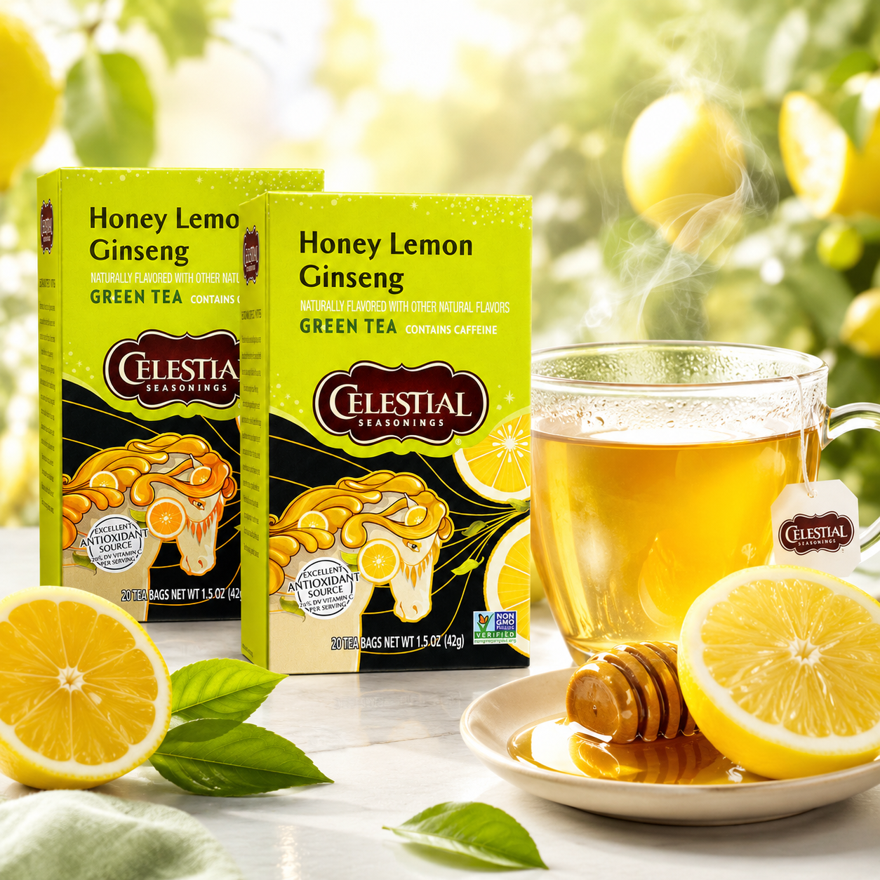 Celestial Seasonings Lemon Honey Honey Lemon Ginseng Green Tea Bags 2 pk 20 ct