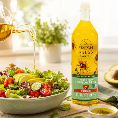 Fresh Press Fresh Farms Cold Pressed Extra Virgin Sunflower Oil High 33.8 Fl Oz