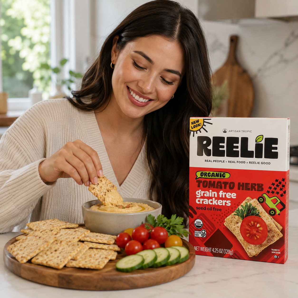 Artisan Tropic Reelie Organic Tomato Herb Crackers 4.25 OZ