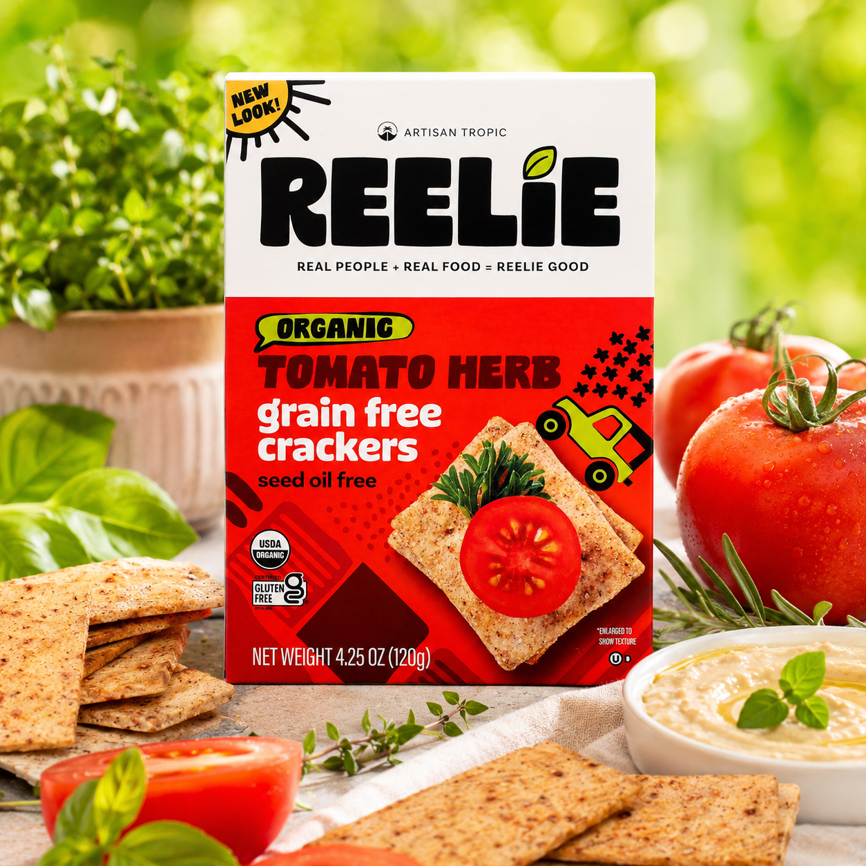 Artisan Tropic Reelie Organic Tomato Herb Crackers 4.25 OZ
