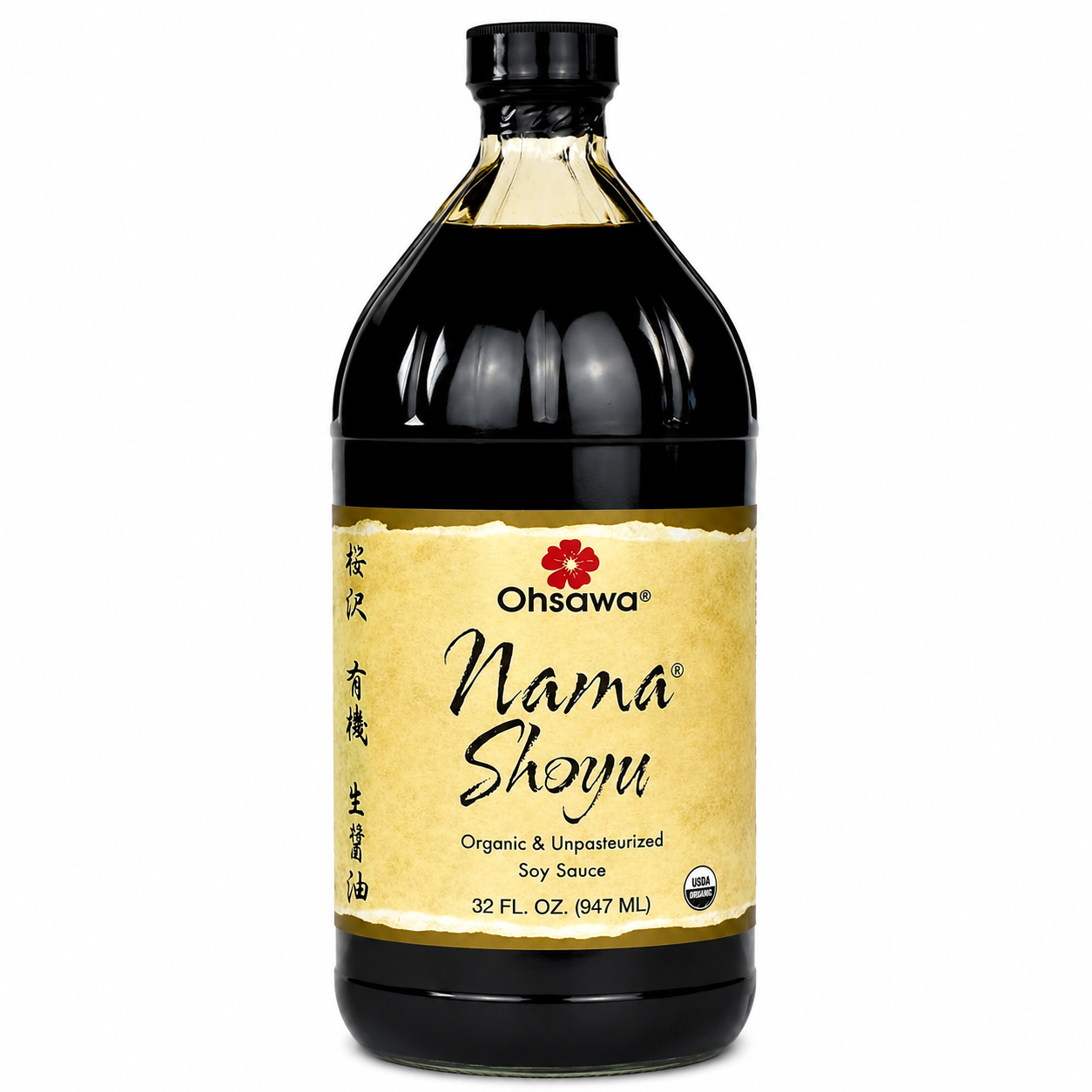 Ohsawa Nama Japanese Soy Shoyu Organic and Aged in 150 Year Cedar 32 oz