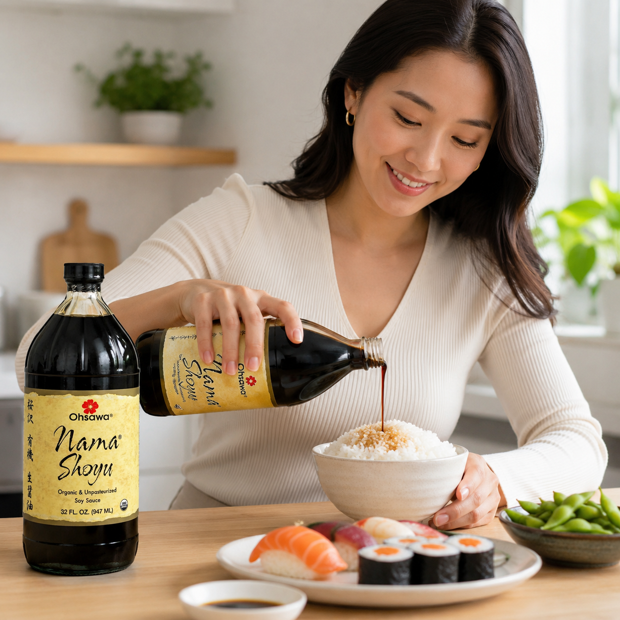 Ohsawa Nama Japanese Soy Shoyu Organic and Aged in 150 Year Cedar 32 oz