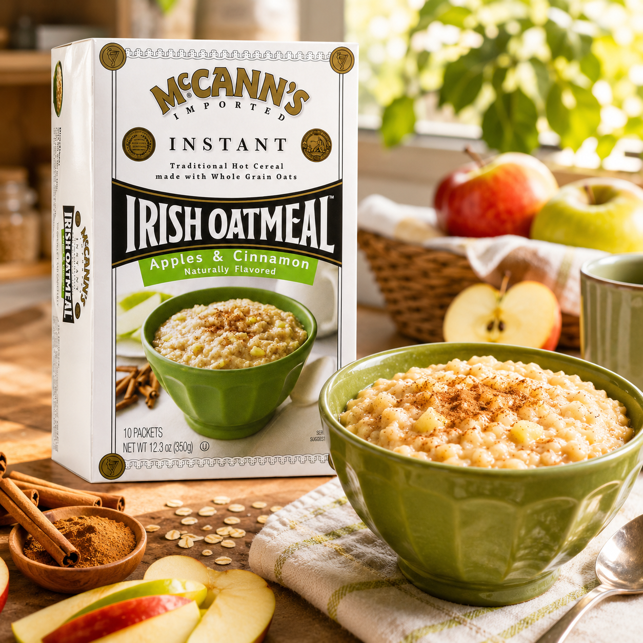 McCann's Instant Cinnamon Apple Irish Oatmeal Apple Cinnamon 10 ct 12.3 oz