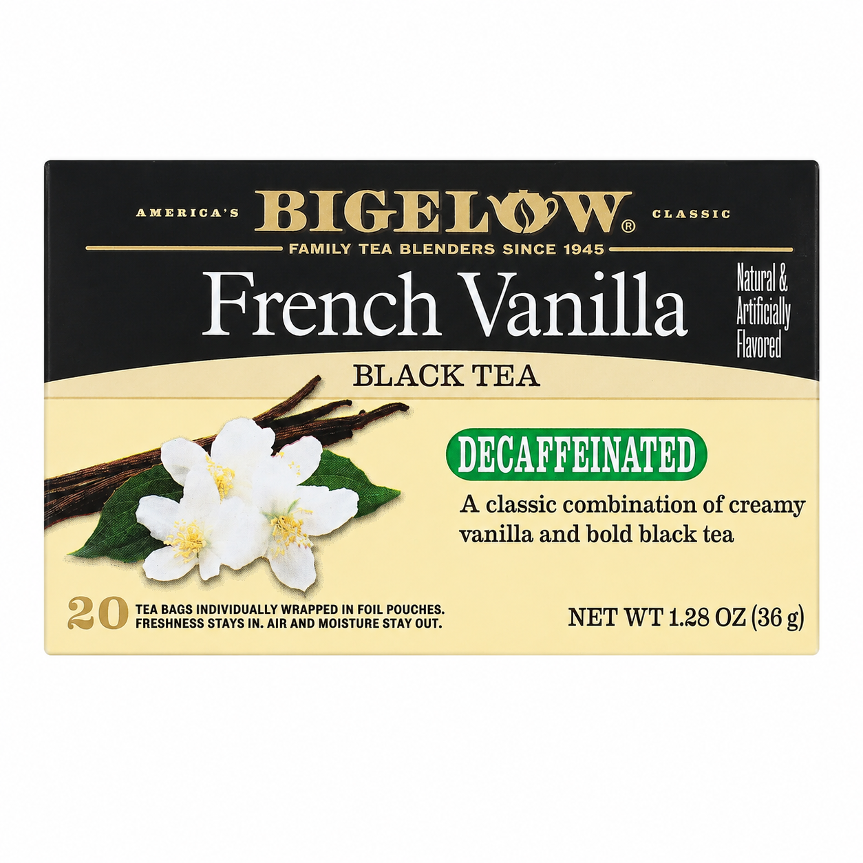 Bigelow Tea Decaffeinated French Vanilla Bag 20 ct 1.28 oz