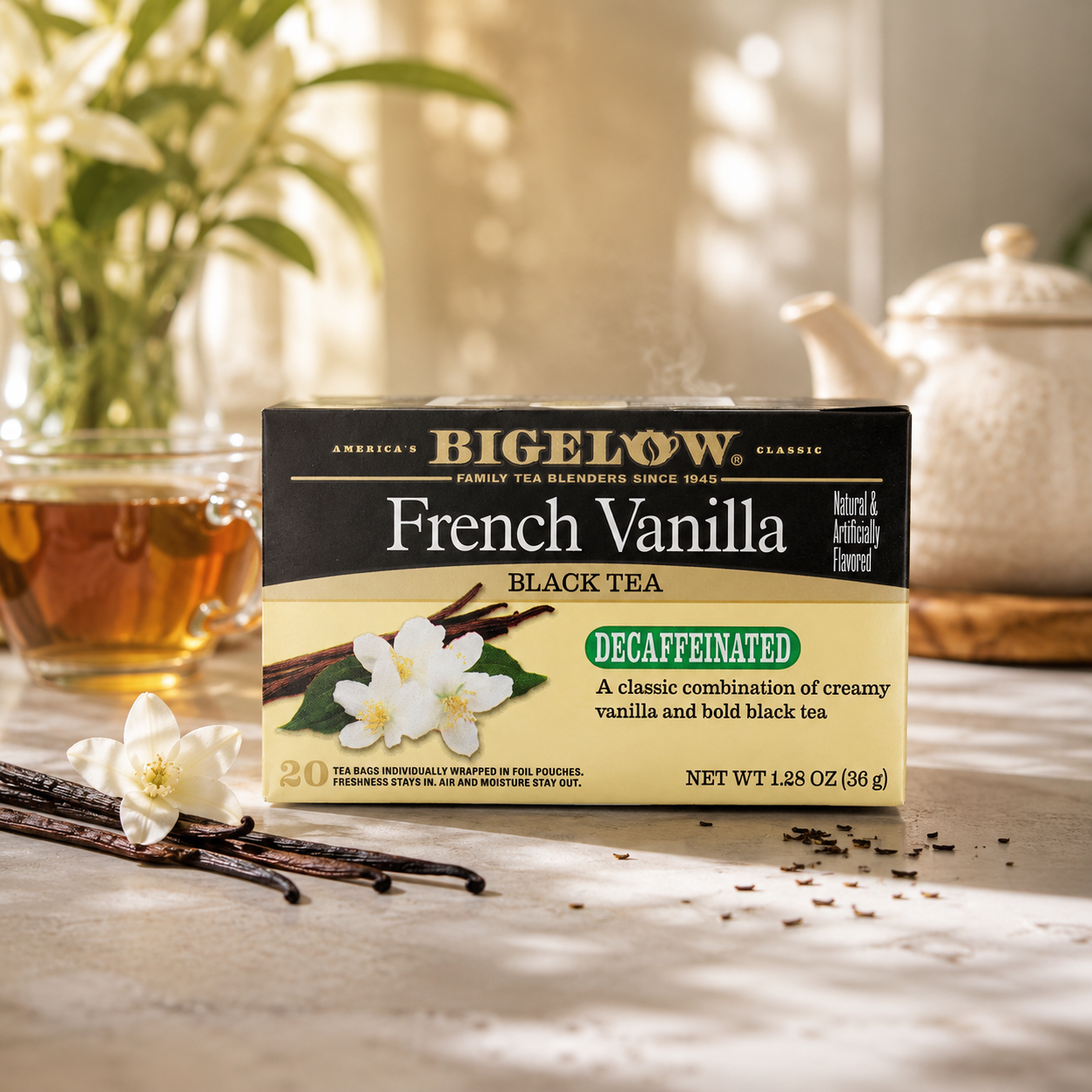 Bigelow Tea Decaffeinated French Vanilla Bag 20 ct 1.28 oz