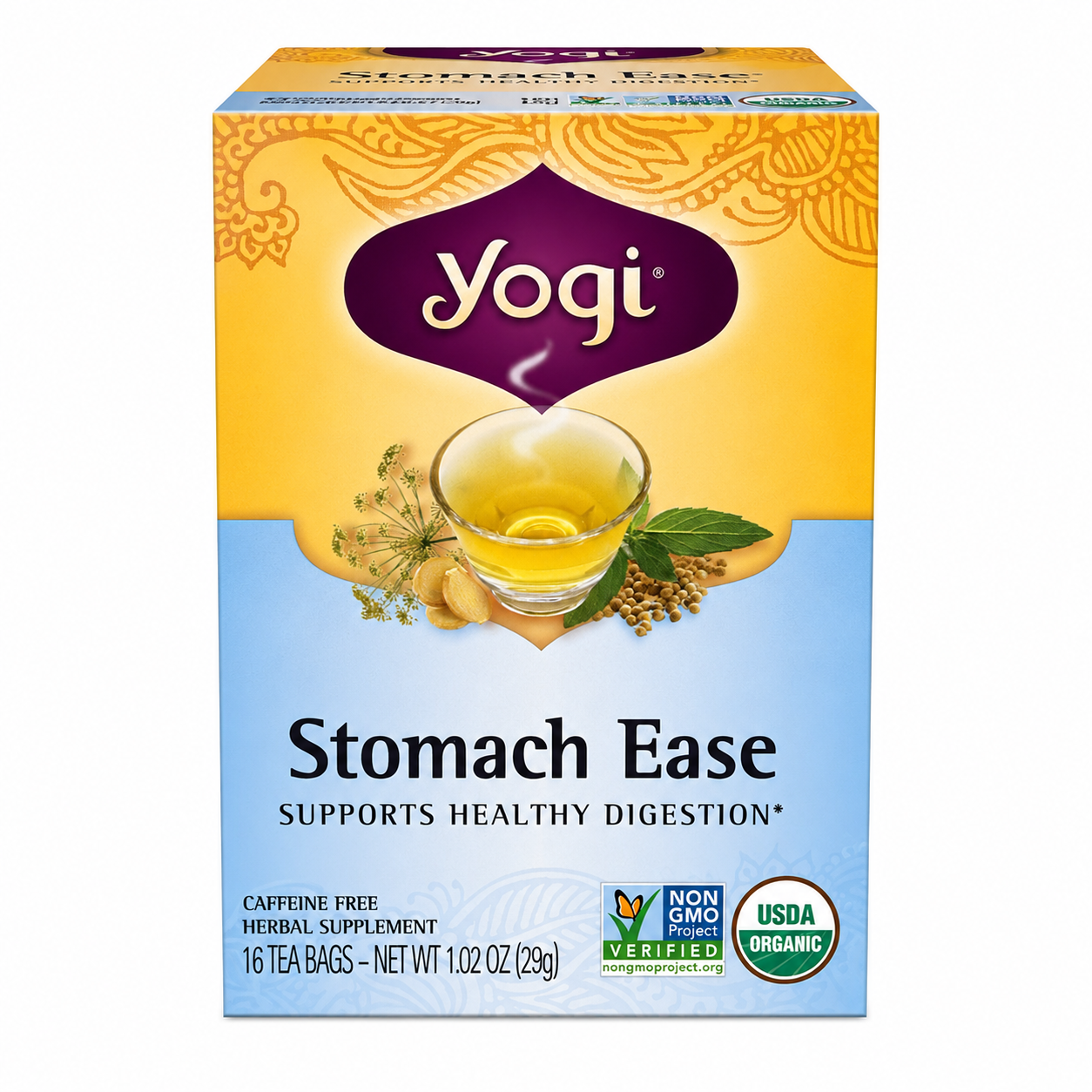 Yogi Tea Stomach Ease Herbal Supplement Tea Bags 16 ct