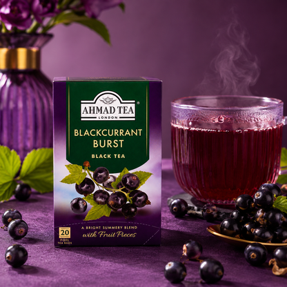 Ahmad Tea Blackcurrant Burst Black Tea 20 Count Boxes
