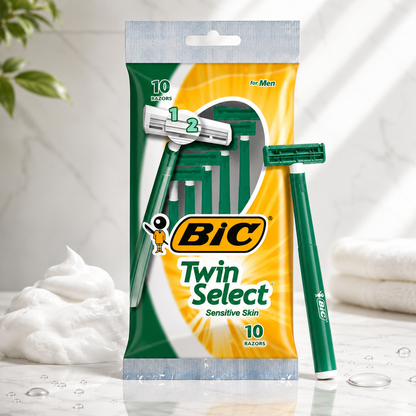 BIC Men's Twin Select Disposable Razor Sensitive Skin 10 count
