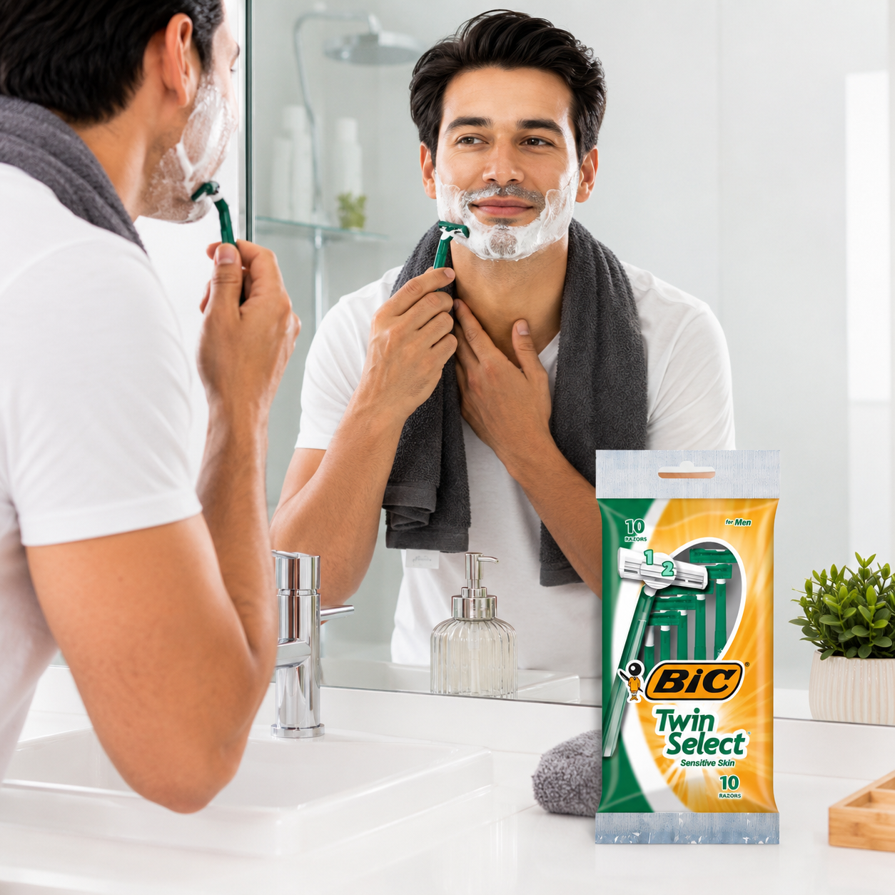 BIC Men's Twin Select Disposable Razor Sensitive Skin 10 count