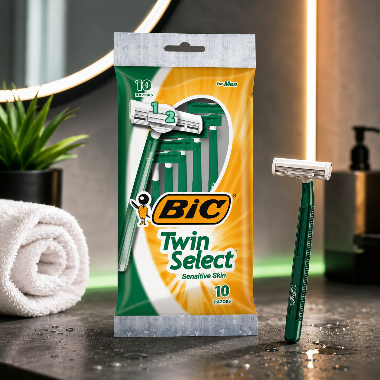 BIC Men's Twin Select Disposable Razor Sensitive Skin 10 count