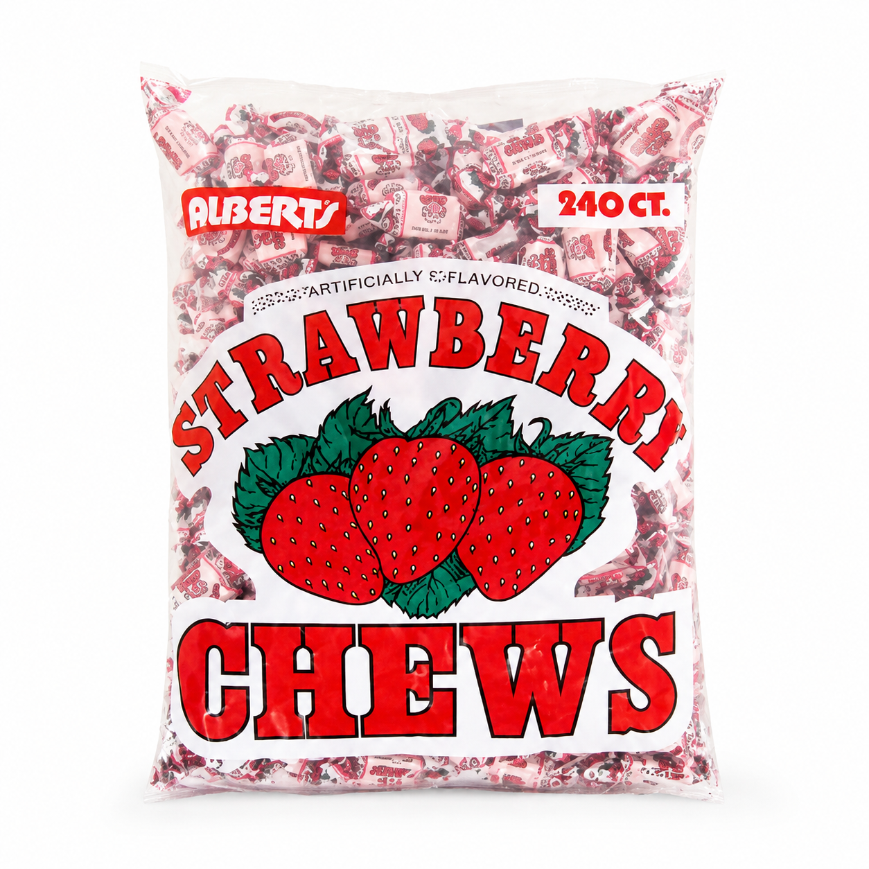 Alberts Strawberry Strawberry Fruit Chews Penny Candy