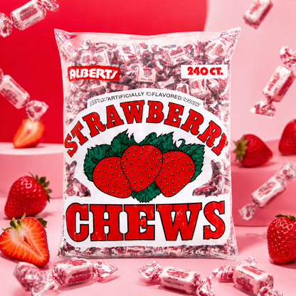 Alberts Strawberry Strawberry Fruit Chews Penny Candy