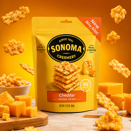SONOMA CREAMERY Cheddar Crisps 2.25 OZ