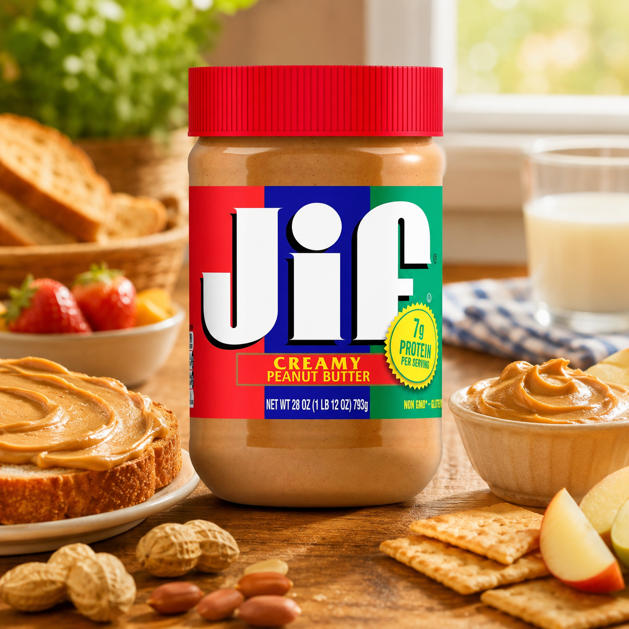 Jif Creamy Peanut Butter 28 Ounces 7% DV of Protein 7g
