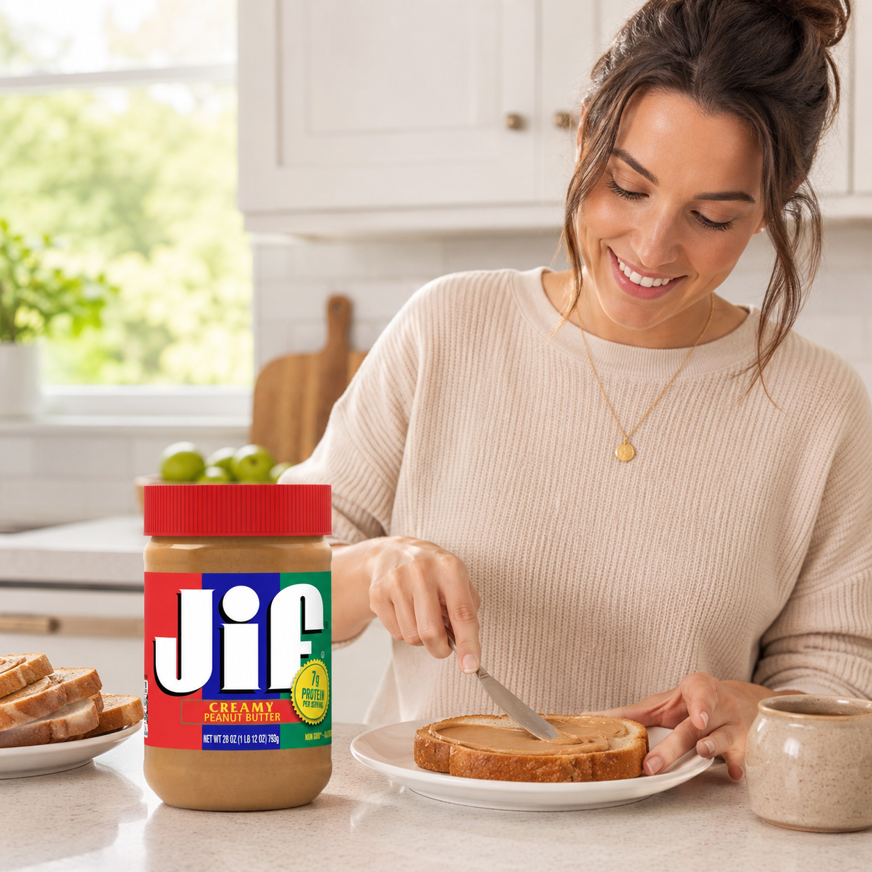Jif Creamy Peanut Butter 28 Ounces 7% DV of Protein 7g