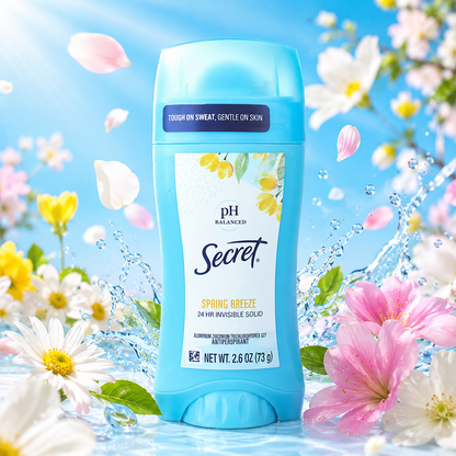 Secret Deodorant Spring Breeze Solid 2.6 Ounce 77ml