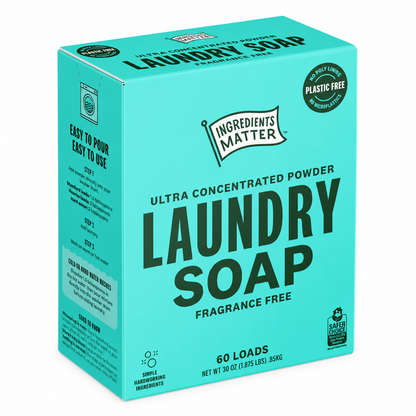 Ingredients Matter Powder Laundry Soap Fragrance Free Hypoallergenic Detergent Natural 30 oz
