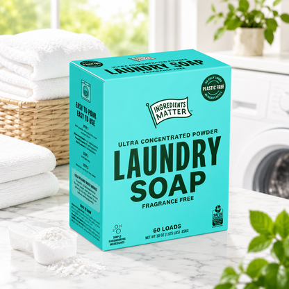 Ingredients Matter Powder Laundry Soap Fragrance Free Hypoallergenic Detergent Natural 30 oz