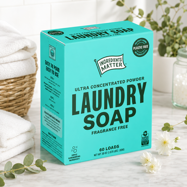 Ingredients Matter Powder Laundry Soap Fragrance Free Hypoallergenic Detergent Natural 30 oz