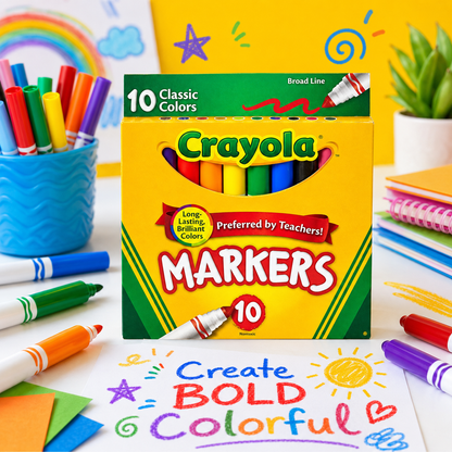 Crayola Broad Line Markers Classic Colors 10 Each