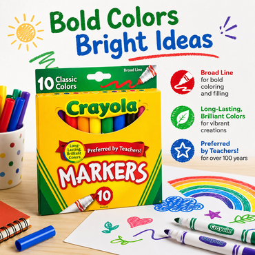 Crayola Broad Line Markers Classic Colors 10 Each