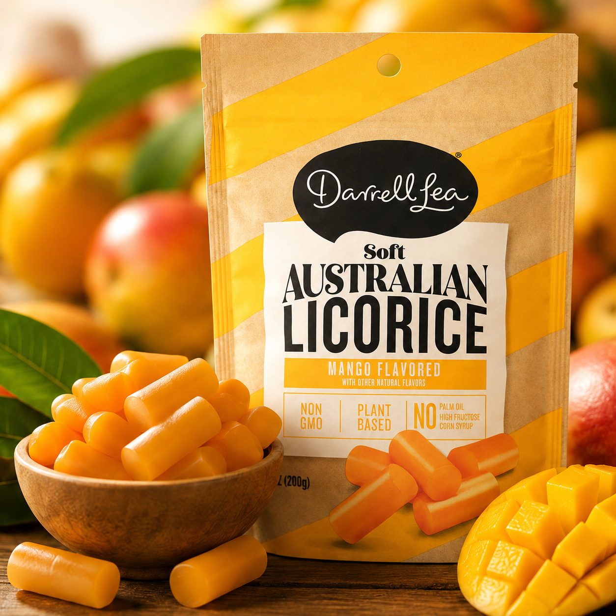 Darrell Lea Mango Soft Eating Liquorice Bags 7 oz