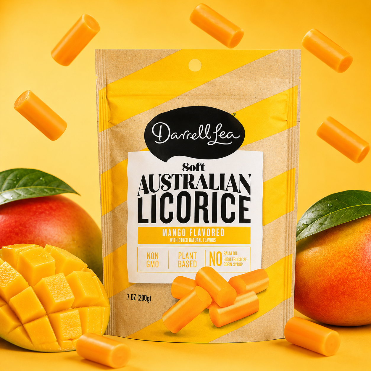 Darrell Lea Mango Soft Eating Liquorice Bags 7 oz