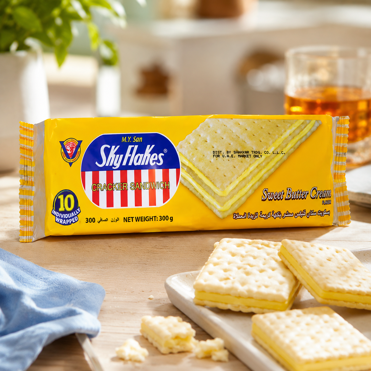 M.Y. San Cracker Sandwich Sweet Mantikilya (Sweet Butter Cream) Flavor, 300g (10.58 oz) (Pack of 10)