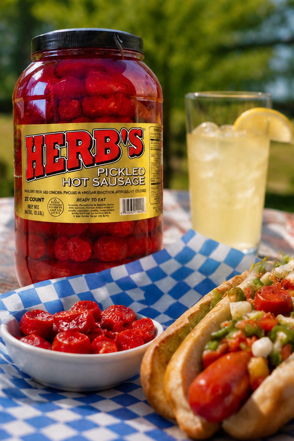 Herb's Snack Foods Pickled Hot Sausage Beef & Chicken No Pork 39 ct 64 oz