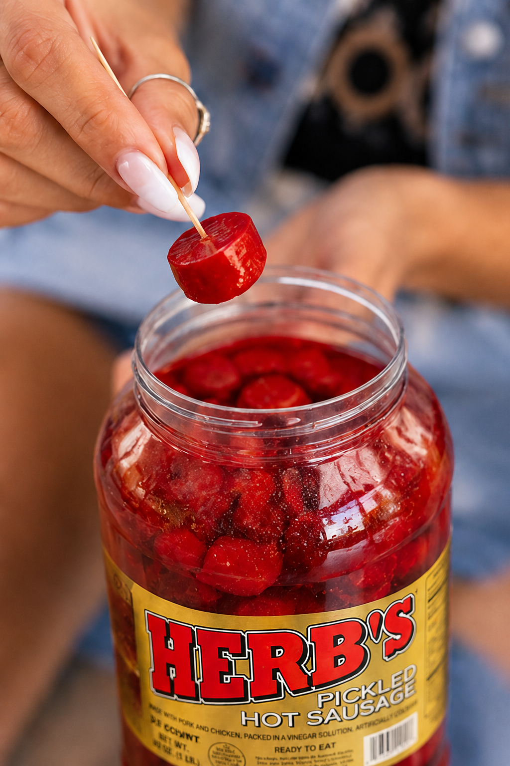 Herb's Snack Foods Pickled Hot Sausage Beef & Chicken No Pork 39 ct 64 oz