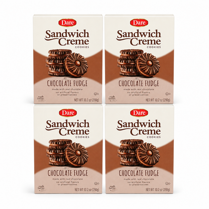 Dare Chocolate Fudge Creme Cookies, 10.2 oz (Pack of 4)