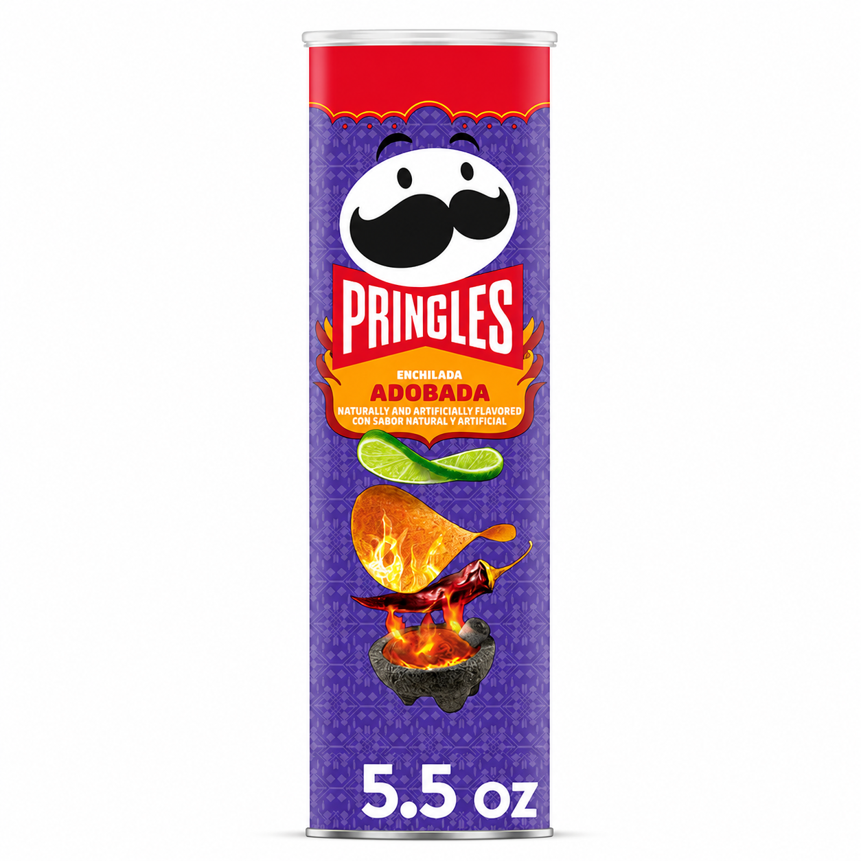 Pringles Potato Crisps Enchilada Adobada 5.5oz Can 1 Can