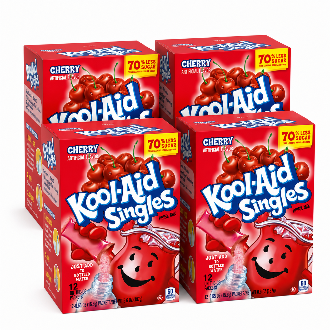 Kool-Aid Cherry Unsweetened Soft Drink Mix 0.13-Ounce Envelopes (Pack of 48)
